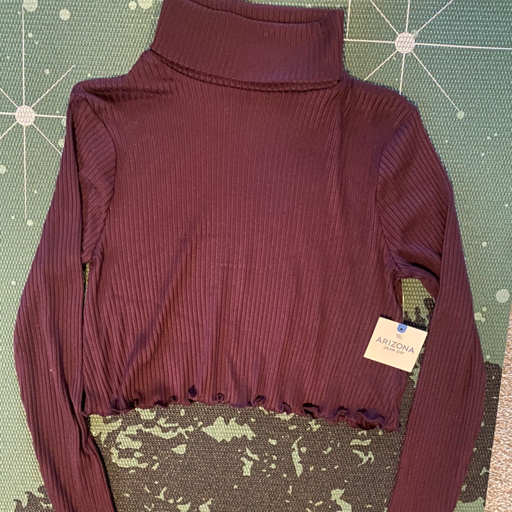 NWT plum turtleneck crop top